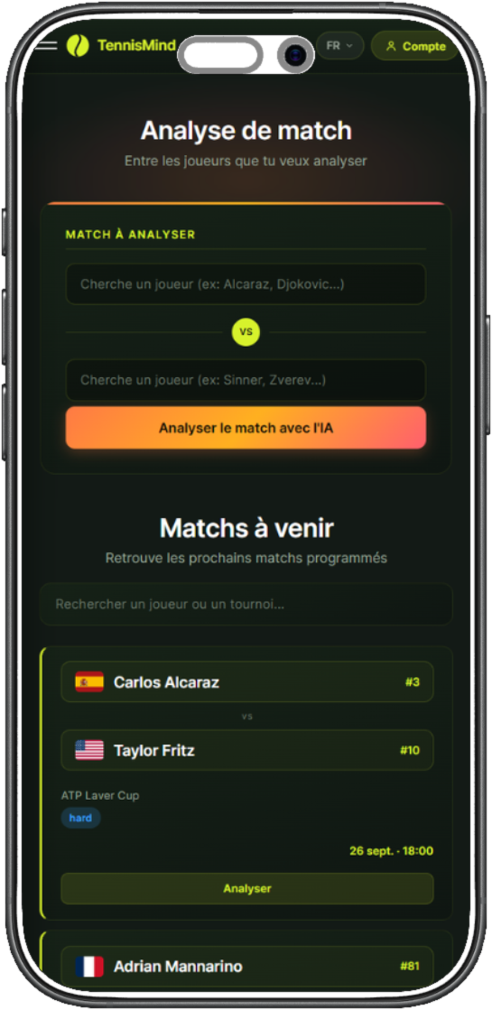 TennisMind - Analyse de match